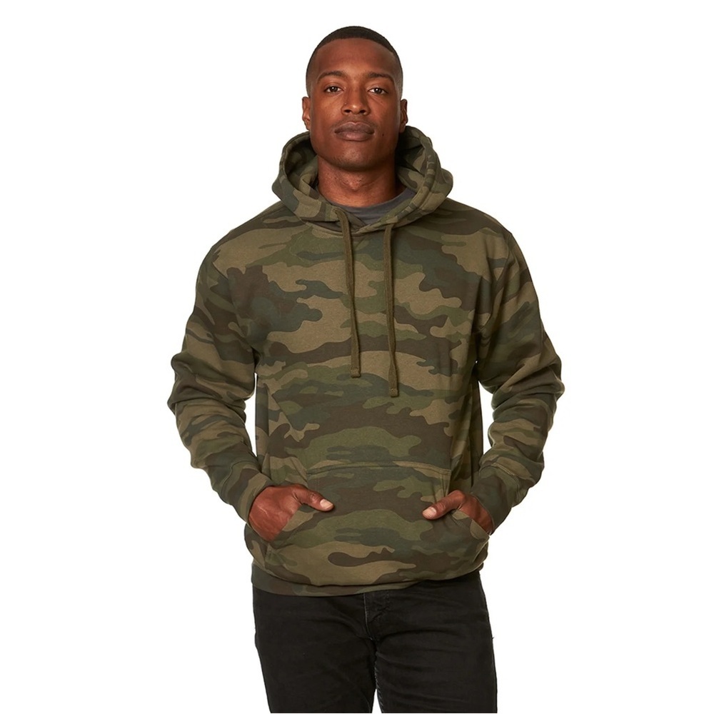 Hollister Men's Green Camouflage Hoodie